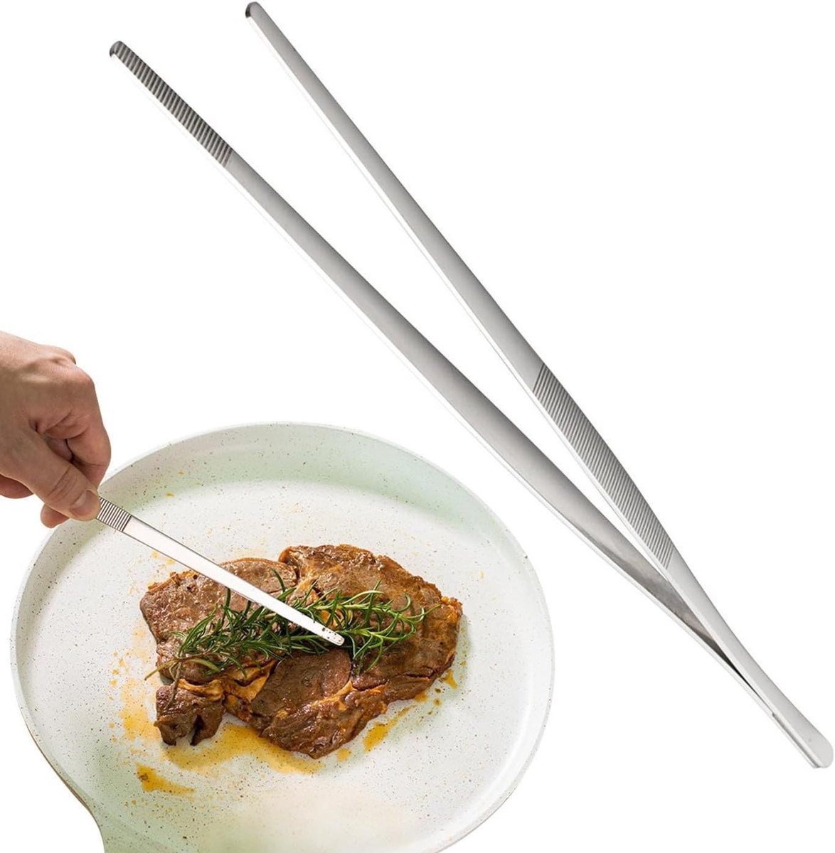 Grill Tang - Kook Klem - Voedsel Bereiden - Antislip Ontwerp - 30.5 cm - Zilver