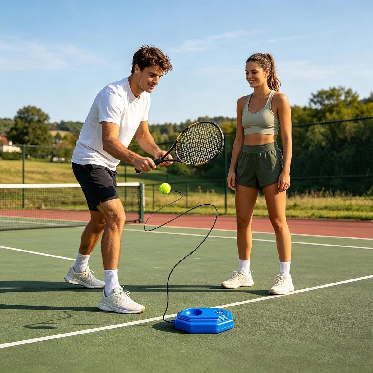 Tennis Rebound Trainer - Swing Oefenhulpmiddel - Vaardigheden Verbeteren - Zelf Terugkaatsende Hulp - 20x21x5 cm - Niet gespecificeerd