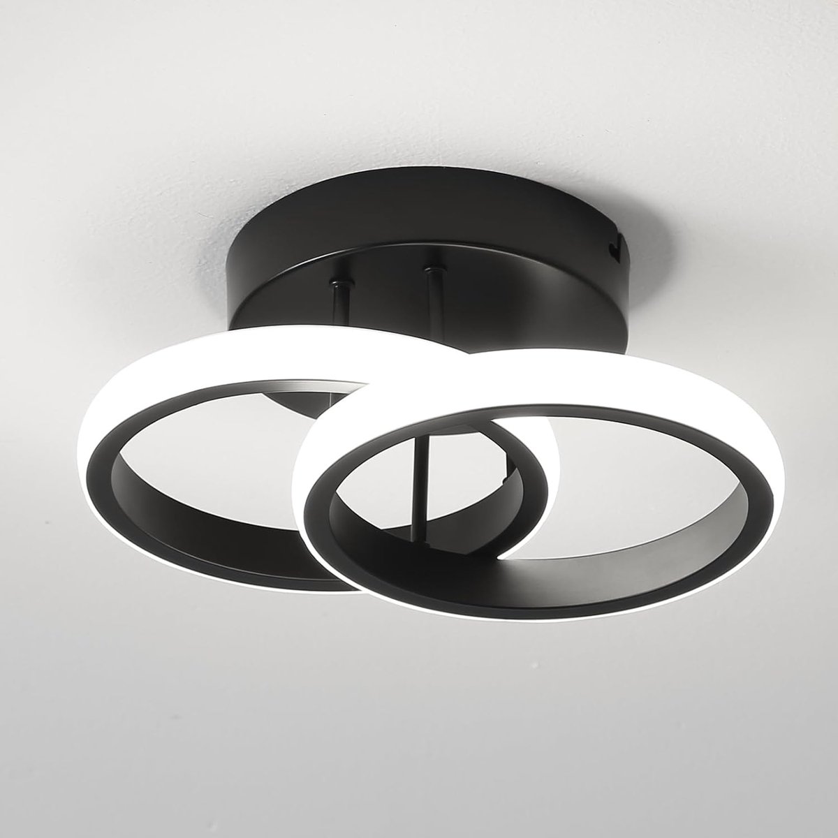 carmdering - Plafondlamp - LED Plafondlamp - Inbouwplafondlamp - 22W, 1760 lm, 4500K neutraal wit, CRI>90 - Flikker- en stralingsvrij, oogvriendelijk - Aluminium en ijzer, eenvoudige installatie - Zwart - Voor woonkamer, slaapkamer en keuken