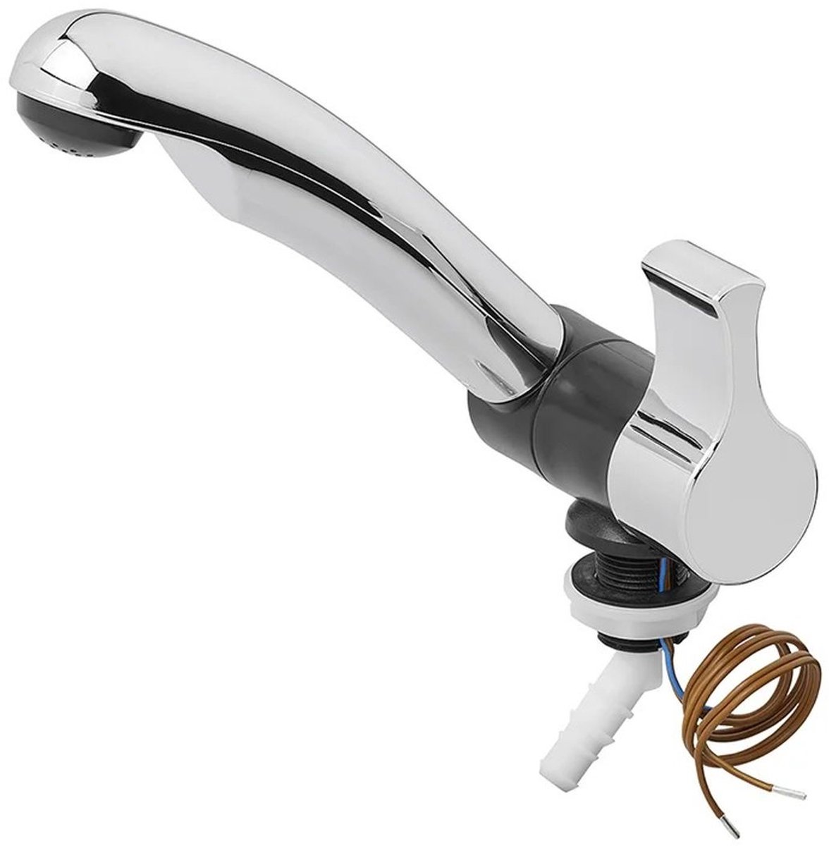 Koudwaterkraan Style 2005 12V Ø20 mm Chroom/Zwart – Camping Waterkraan voor Camper en Caravan