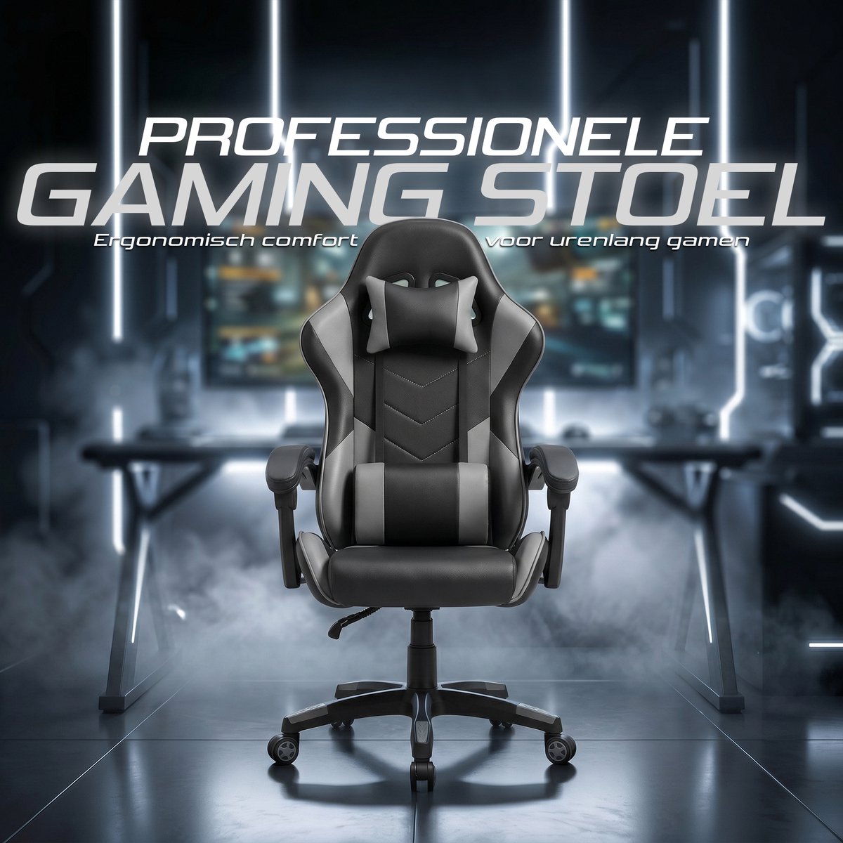 AEL Operations Gaming Stoel Zwart/Grijs Verstelbaar - afbeelding 2
