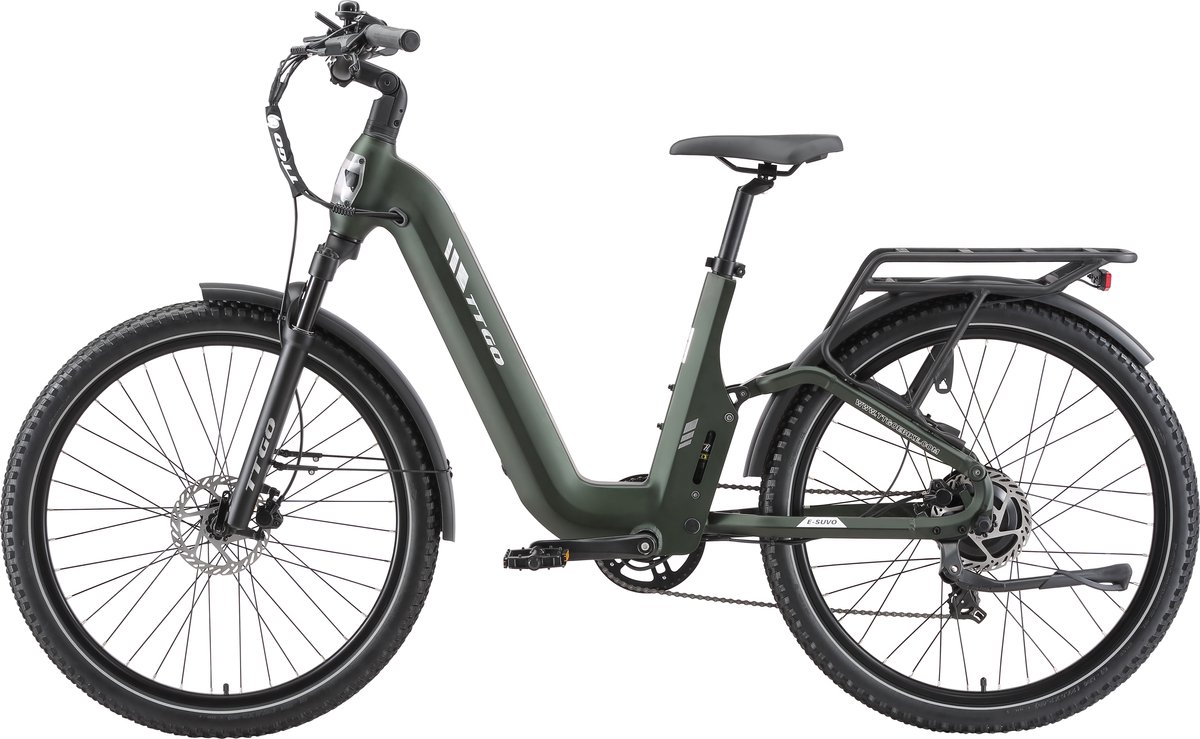 TTGO E-SUVO E-bike - 25 km/u - 27.5inch - 100km actieradius - 250W motor - 48V15Ah accu - 70NM - groen thumbnail 6