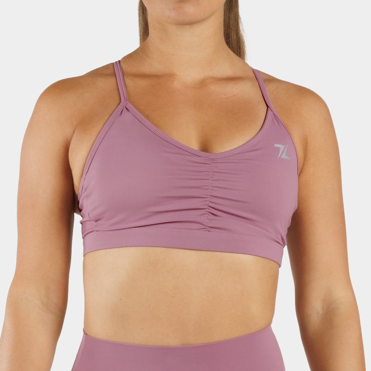ZEUZ Dames Sport BH – Ruched Design – Fitness & Yoga - Lavendel - L
