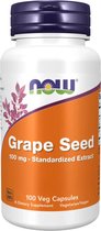 Now Foods Grape Seed 100 mg Standardized Extract (100 vcaps) Unflavoured - Vitaminen, mineralen & gezondheid - Kruiden
