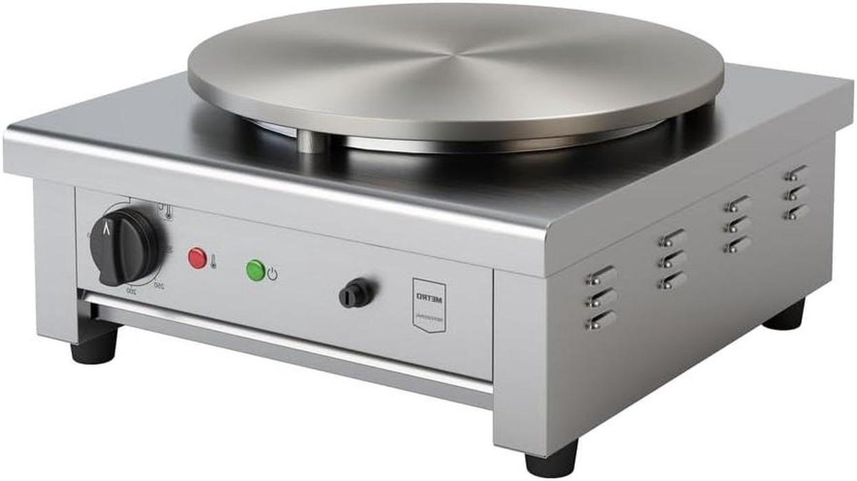 Professionele Crêpe Maker - Pannenkoekenplaat Elektrisch - Grote Keuken - Traploze Temperatuur - 40 cm Plaat - Zilver