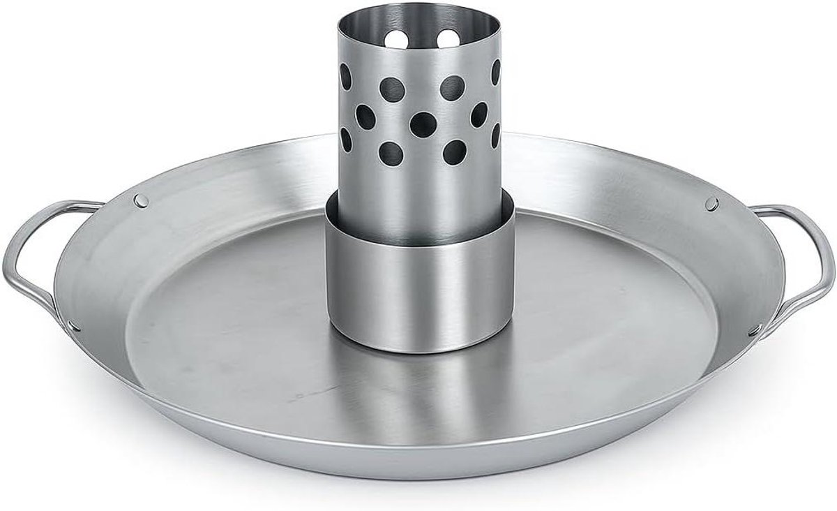 Kip Brander - Gevogelte Houder - Sappig Vlees - Aroma Box - 35 cm - Zilverkleurig