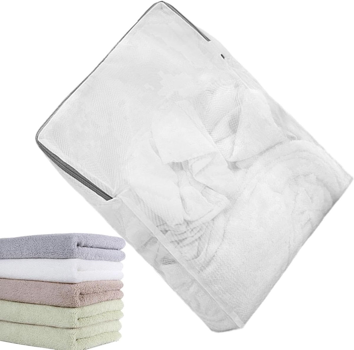 Mesh waszakken - Kleding beschermers - Beschermend wassen - Grote capaciteit - Set van vier - Wit