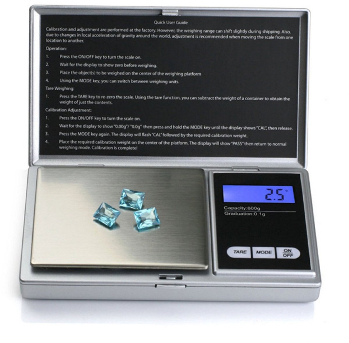 TOVBMUP Mini weegschaal - Precisie weegschaal met deksel - Keukenweegschaal - Postweegschaal - Gramme weegschaal - Micro weegschaal - Meten en wegen - 0,1 gram tot 500 gram - Zwart