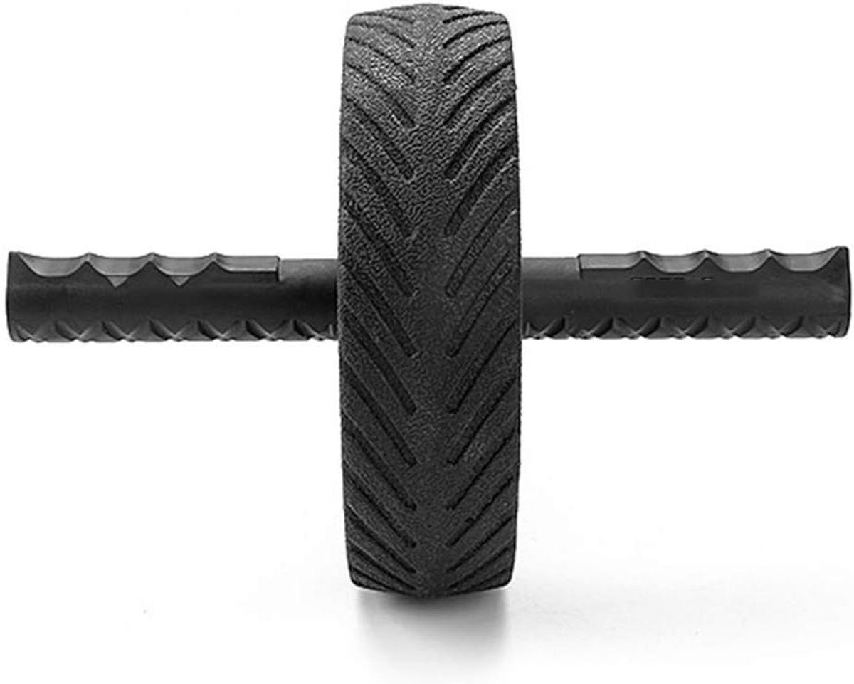 Buikspierwiel - Core trainer - Krachttraining thuis - Stabiele constructie - 18 cm diameter - Zwart