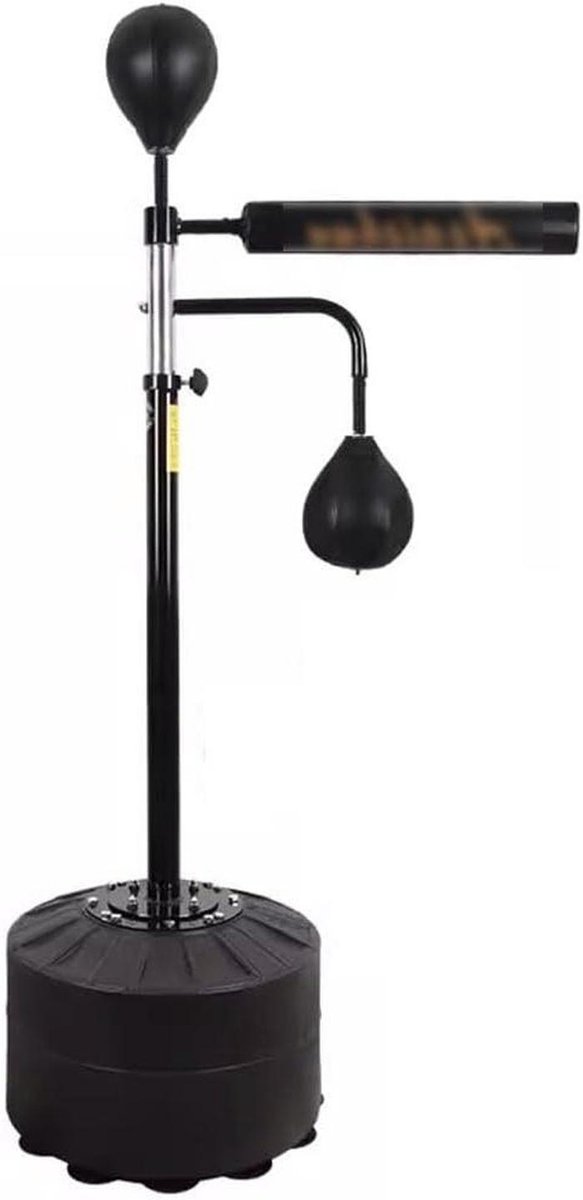Boksbal met standaard - Reflex bal - Verbeter coördinatie - In hoogte verstelbaar - 160-190 cm - Zwart