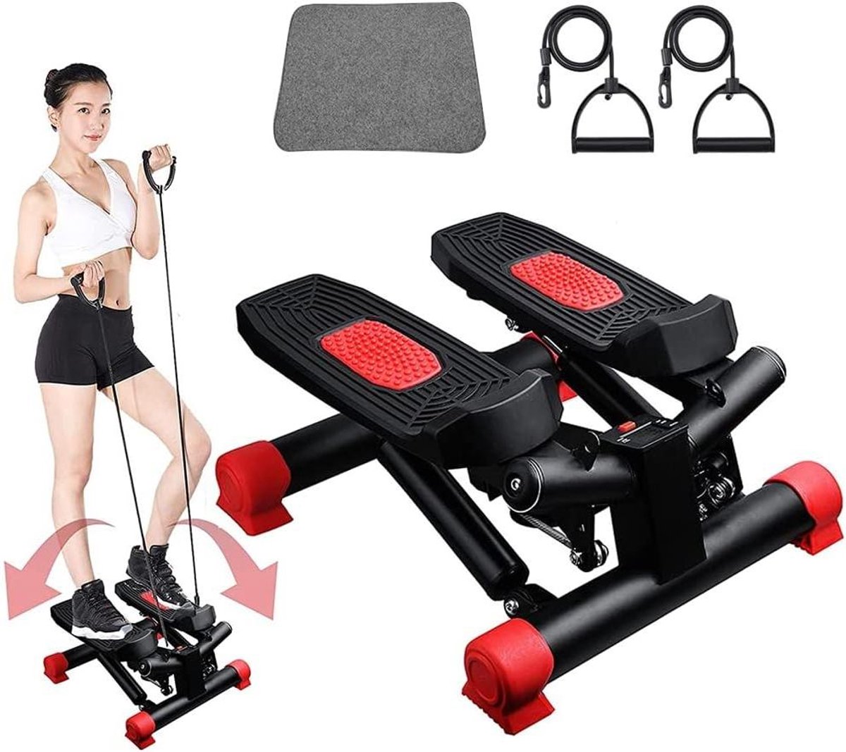 Stepper met Touwen - Hometrainer Machine - Thuis Trainen - 2-in-1 Twister Functie - 39x38x31 cm - Zwart