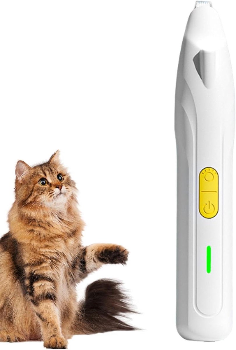 Huisdier Trimmer - Kitten Verzorgingstool - Nauwkeurig Knippen - LED Verlichting - Smal - Wit Blauw