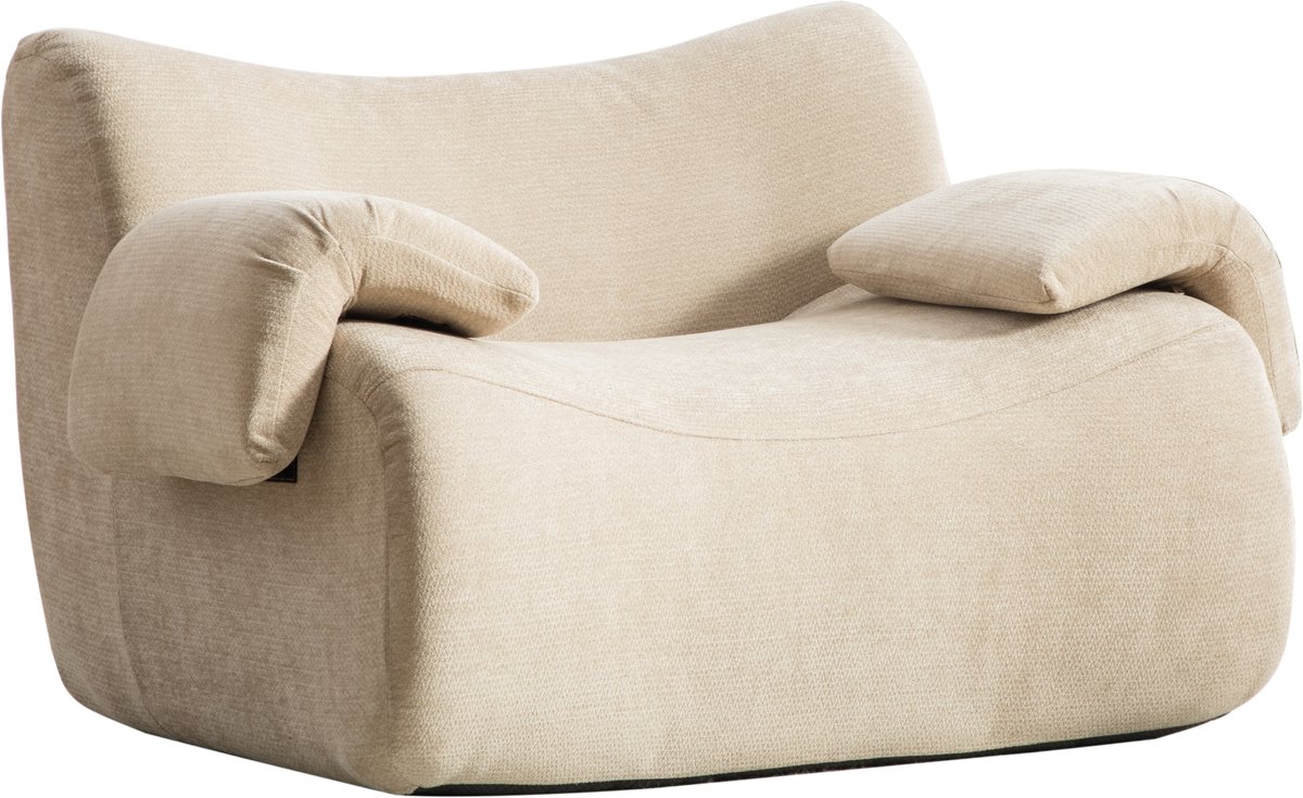 Merax Modulaire Compressiebank Licht Khaki - 1-Zits Chenille Fauteuil - 30D Schuimvulling - Geen Montage Nodig - Antislip Bodem