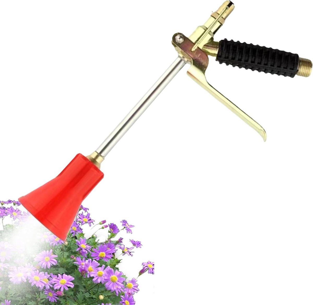 Hogedrukspuit - Sproeier - Tuin en Landbouw - Verstelbare Koperen Kop - 23 cm - Zilver