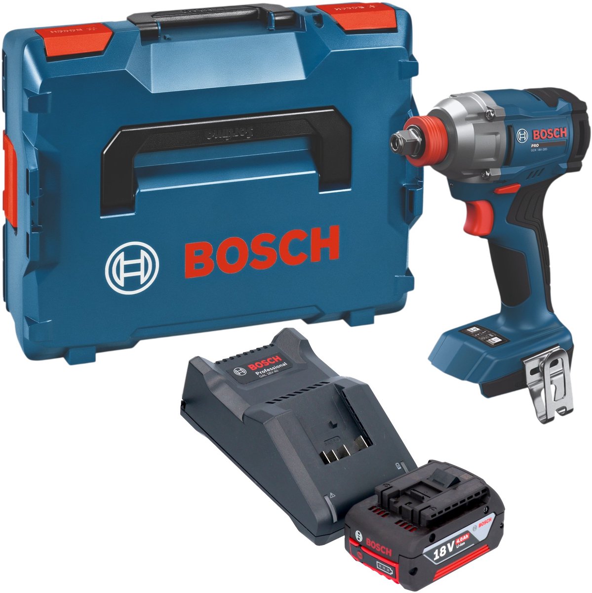 Bosch GDX 18V-285 Professional accu-slagschroevendraaier 18 V 285 Nm + 1x accu 4,0 Ah + oplader + L-Boxx