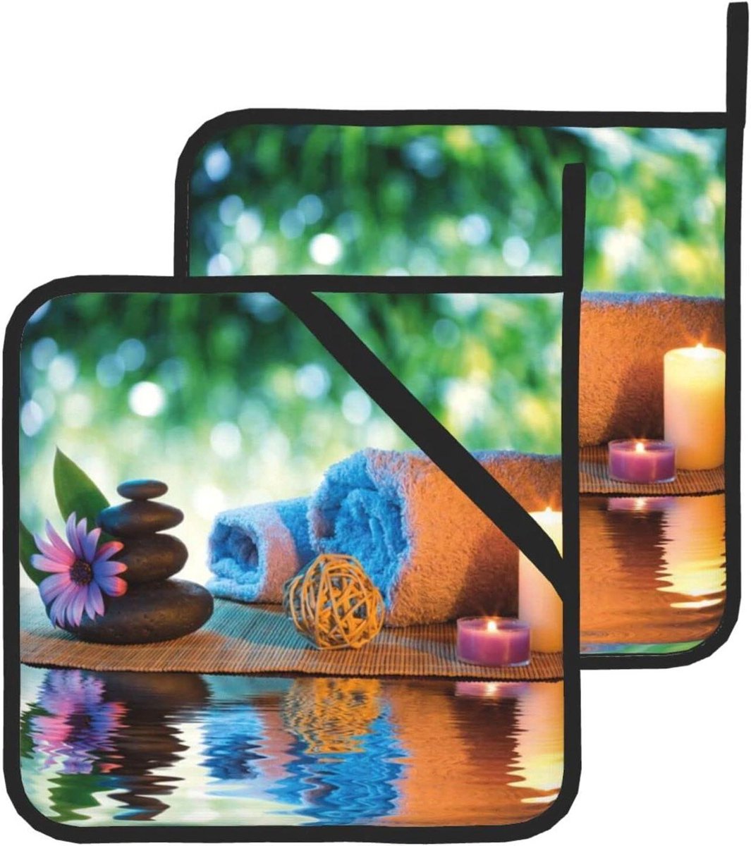 Pannenlappen Set - Keuken Lappen - Hitte Bescherming - Met Zak Ontwerp - 205 x 205 cm - Zwart