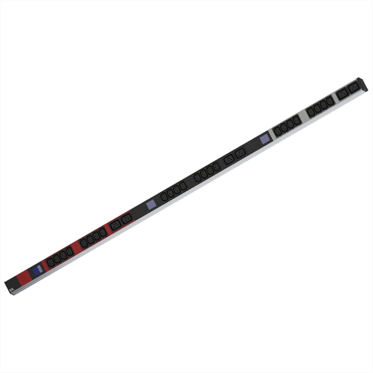 BACHMANN BN0500 19 PDU 1HE 24xC13 6xC19, vermogensmeting, aansluiting CEE 3x16A, rood