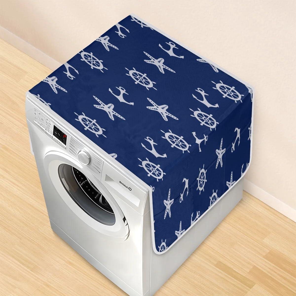Wasmachine Drogerhoes Apparaatbeschermer Apparaten Beschermen Met Opbergvakken 117 x 48.5 cm Anker Roer Zeester