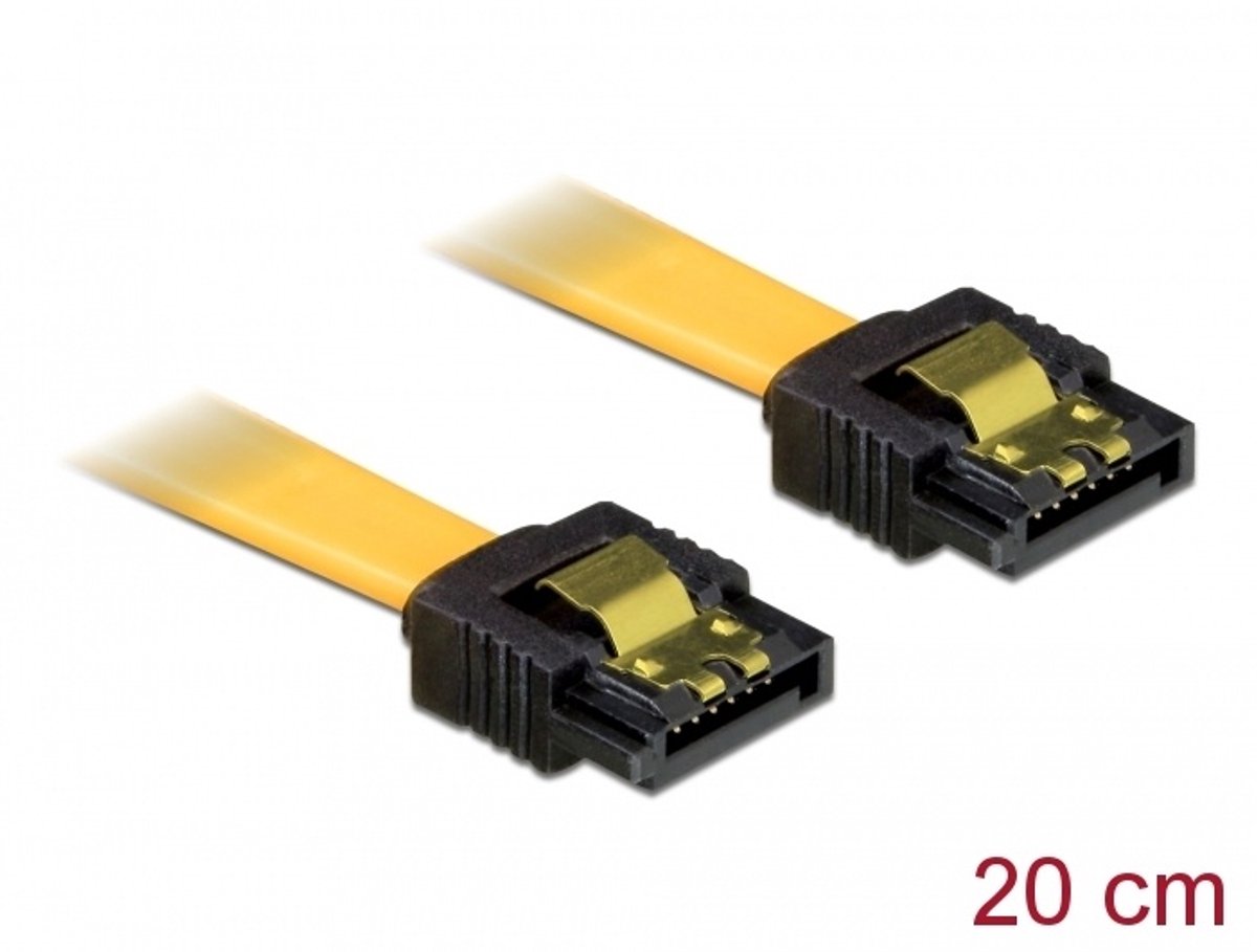 Delock - cable SATA 20cm gelb ge-ge Metall