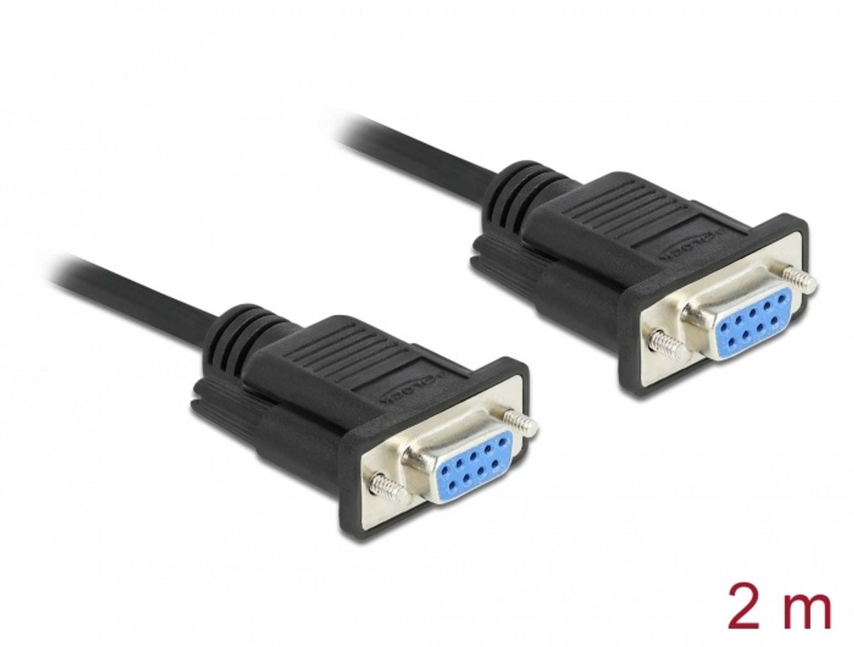 DeLOCK 87785 seriële kabel Zwart 2 m DB-9