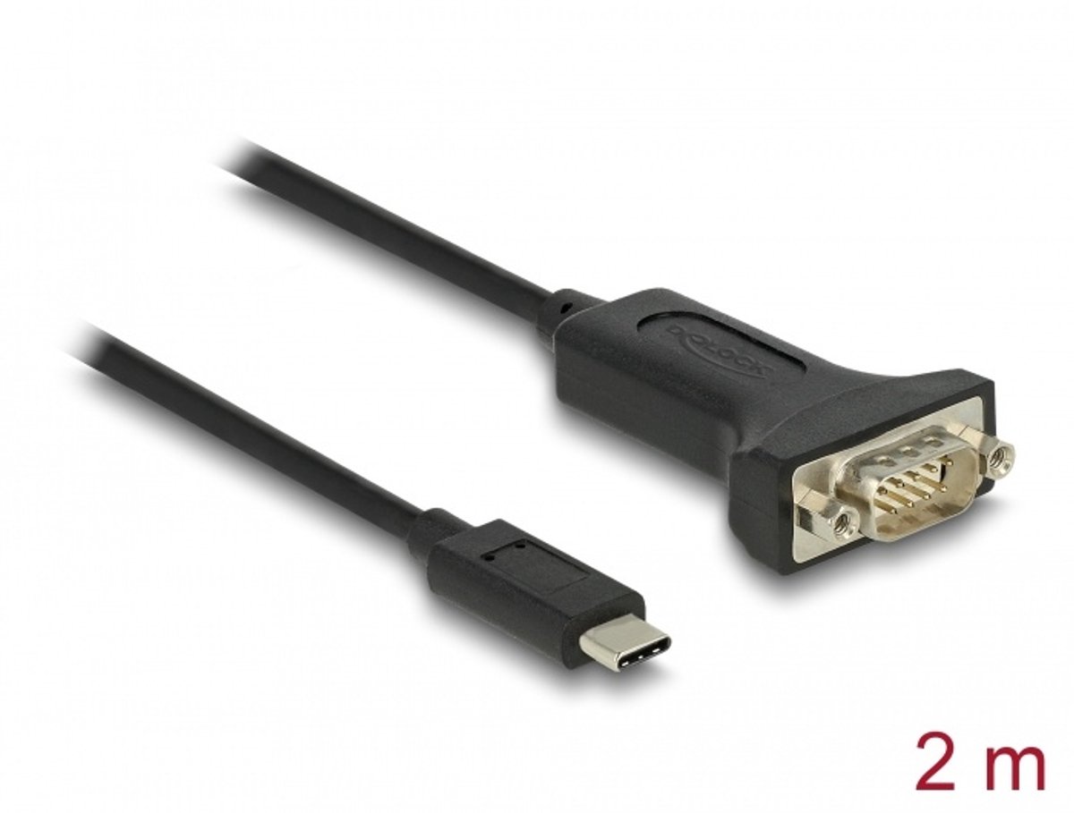 Adapter USB Type-C tot 1 x Seriële RS-232 D-SUB 9 PIN MANNEN MAN