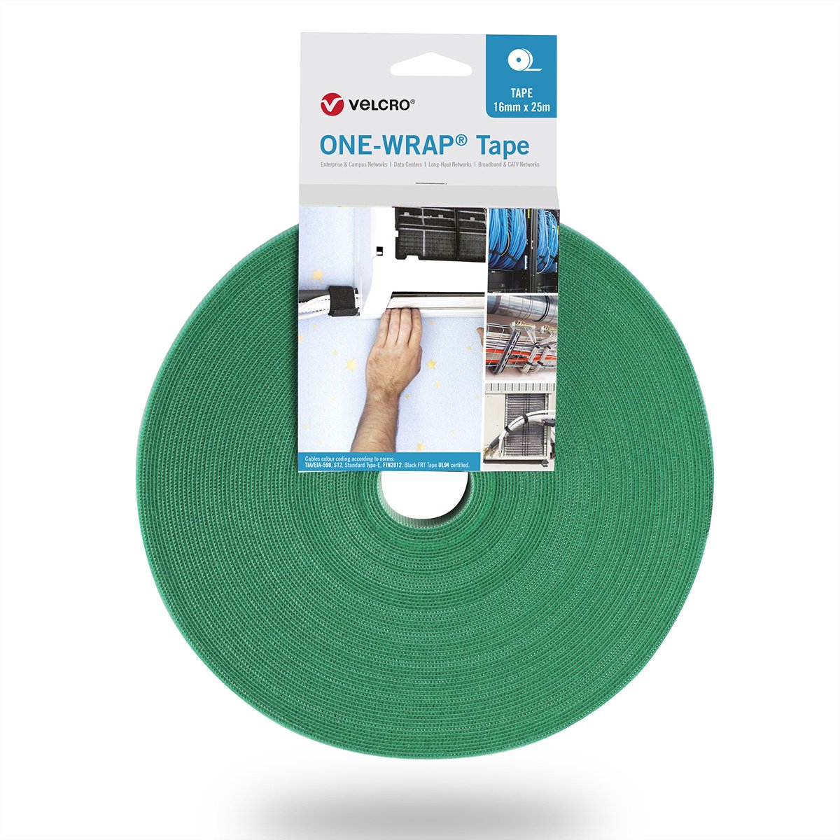 VELCRO® One Wrap® Klittenband - 10 mm breed - 25 meter - Groen