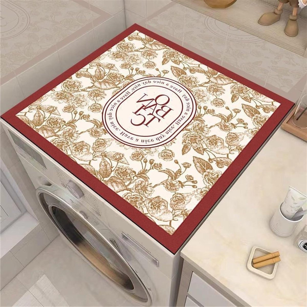 Wasmachinehoes Beschermhoes - Apparaat Cover - Huishoudelijk Gebruik - Waterdicht Antislip - 50x60 cm - Gedrukt Decor