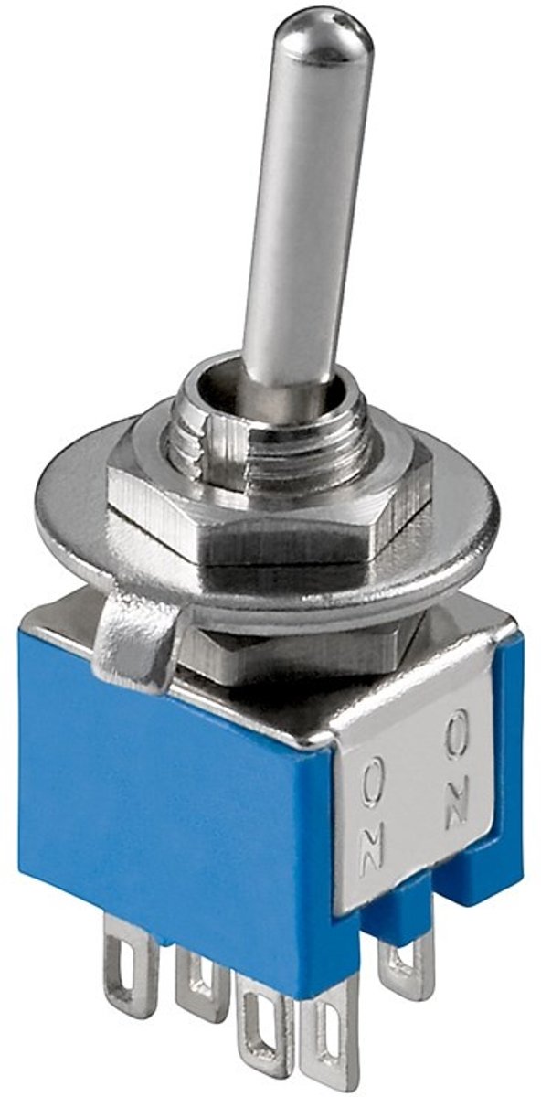 Goobay 10015 elektrische schakelaar Tuimelschakelaar 2P Blauw, Zilver