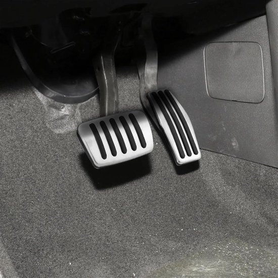 Pedaalhoezen Auto - Voetpedalen Set - Verbeter Rijcomfort - Antislip Oppervlak - 2 Stuks - Zilver Zwart — afbeelding 2