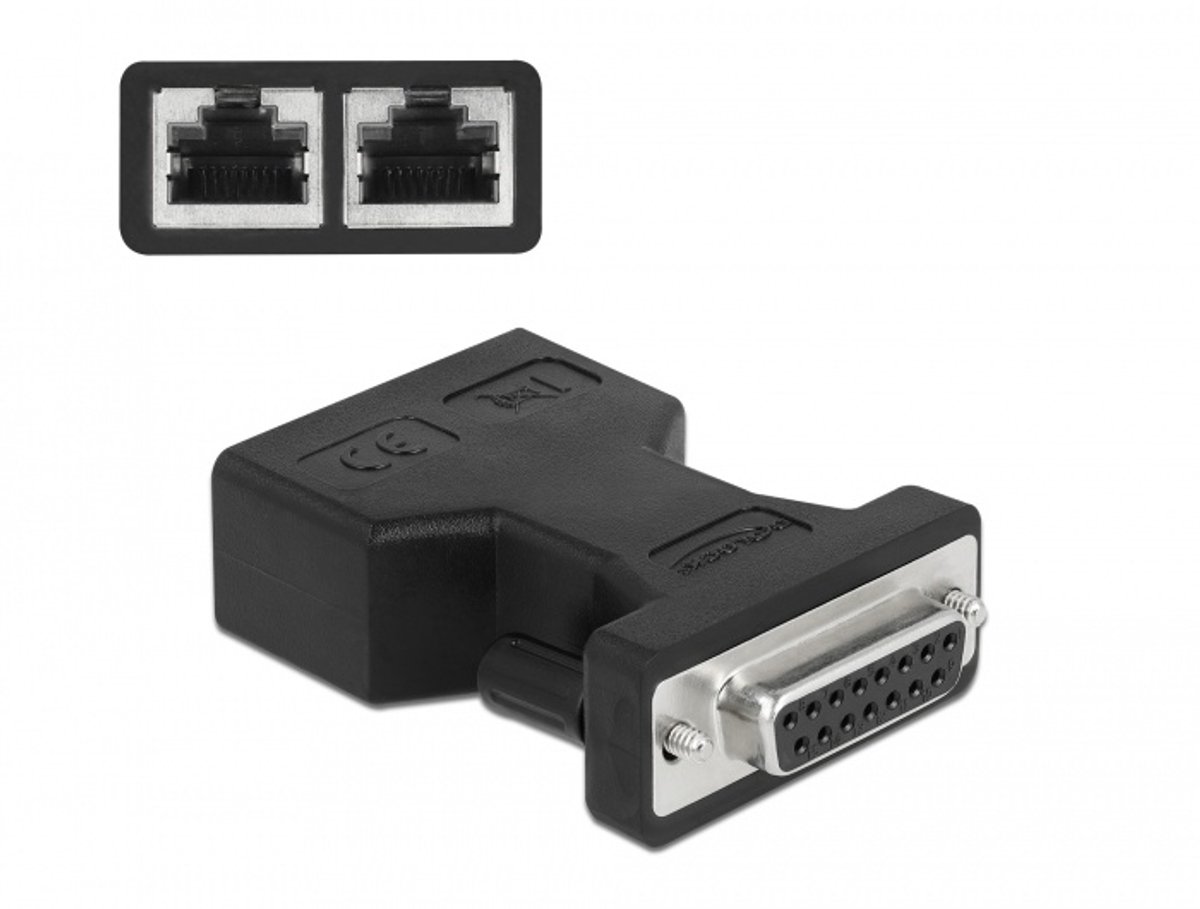 Delock D-Sub 15 pin female to 2 x RJ45 female AUI (Attachment Unit Interface) Adapter