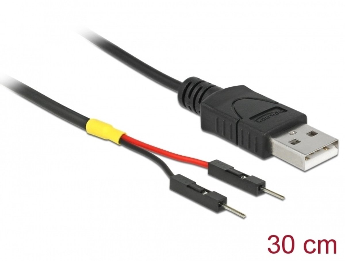USB-voedingskabel Type-A tot 2 x Pin header mannelijke aparte stroom 30 cm