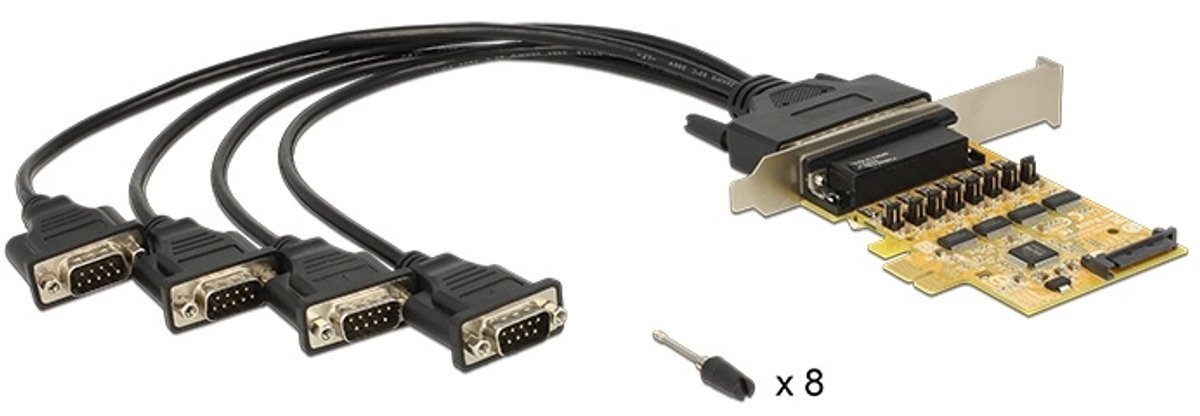 Delock PCI Express Card to 4 x Serial with voltage supply