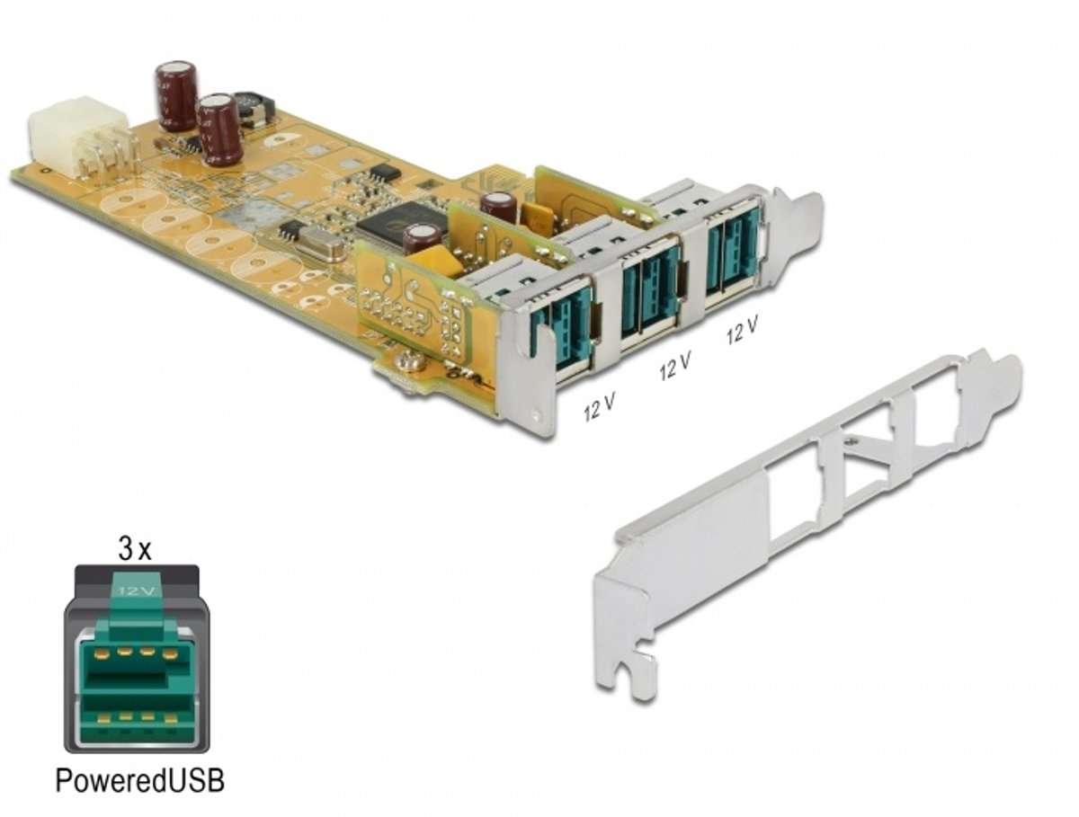Delock PoweredUSB PCI Express Card > 3 x 12 V