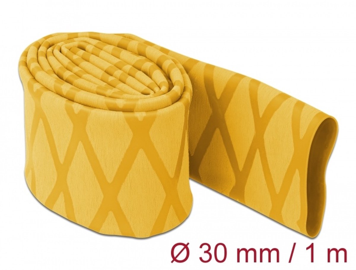 Warmte krimpbuis x-patroon niet-slip 1 m x 30 mm geel