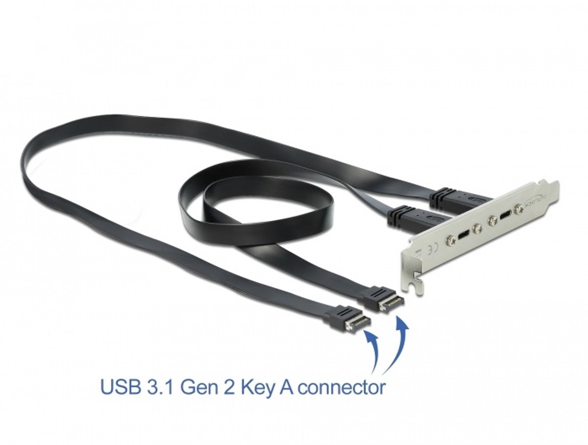 USB 3.1 Gen 2 slotbeugel met 2 x USB Type-C-poorten