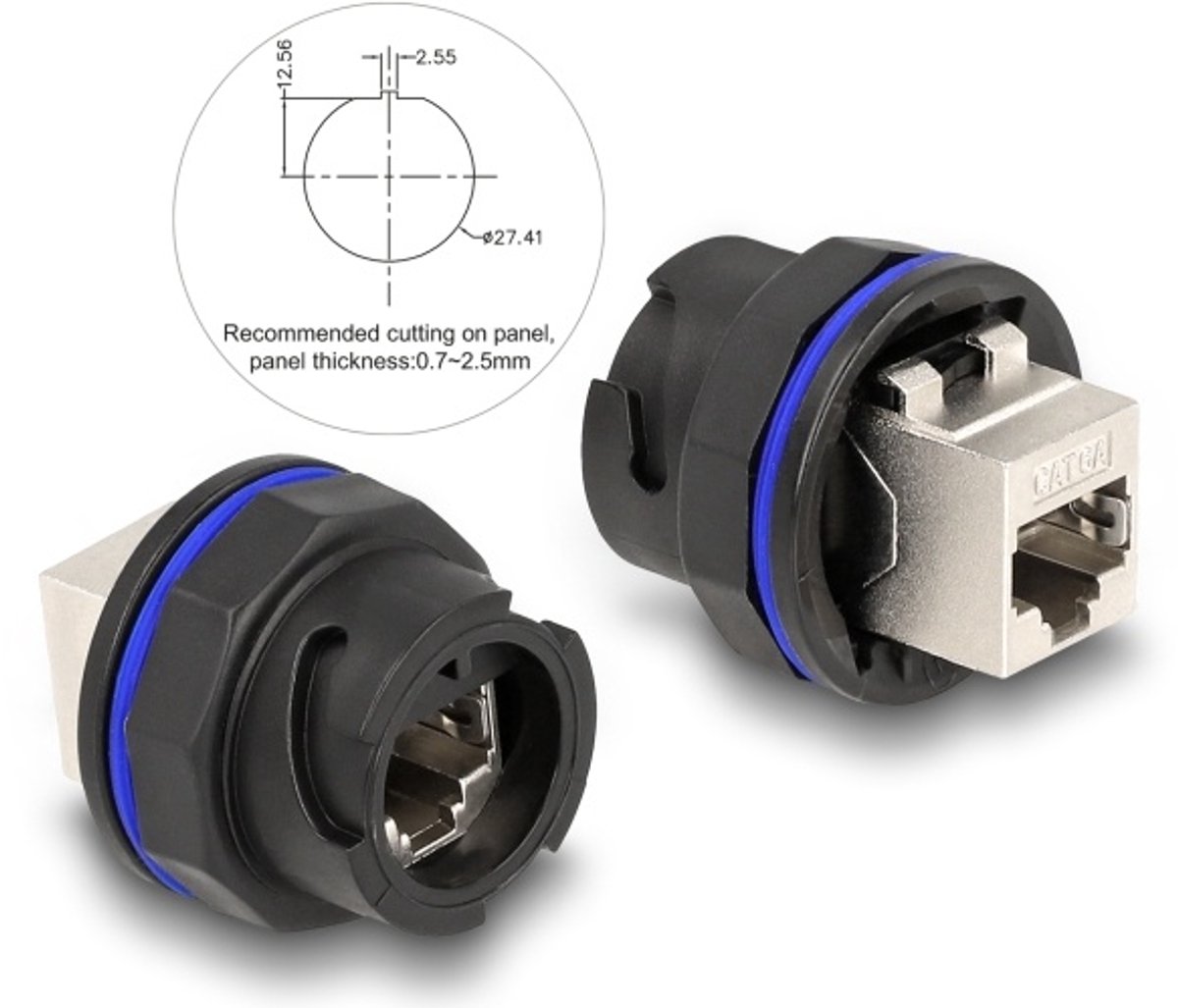 Delock RJ45 Cat.6A built-in connector black