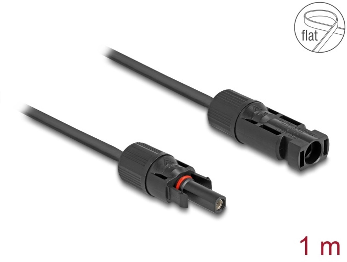 Delock DL4 Solar Flat Cable 4 mmÃ‚Â² male to female 1 m black