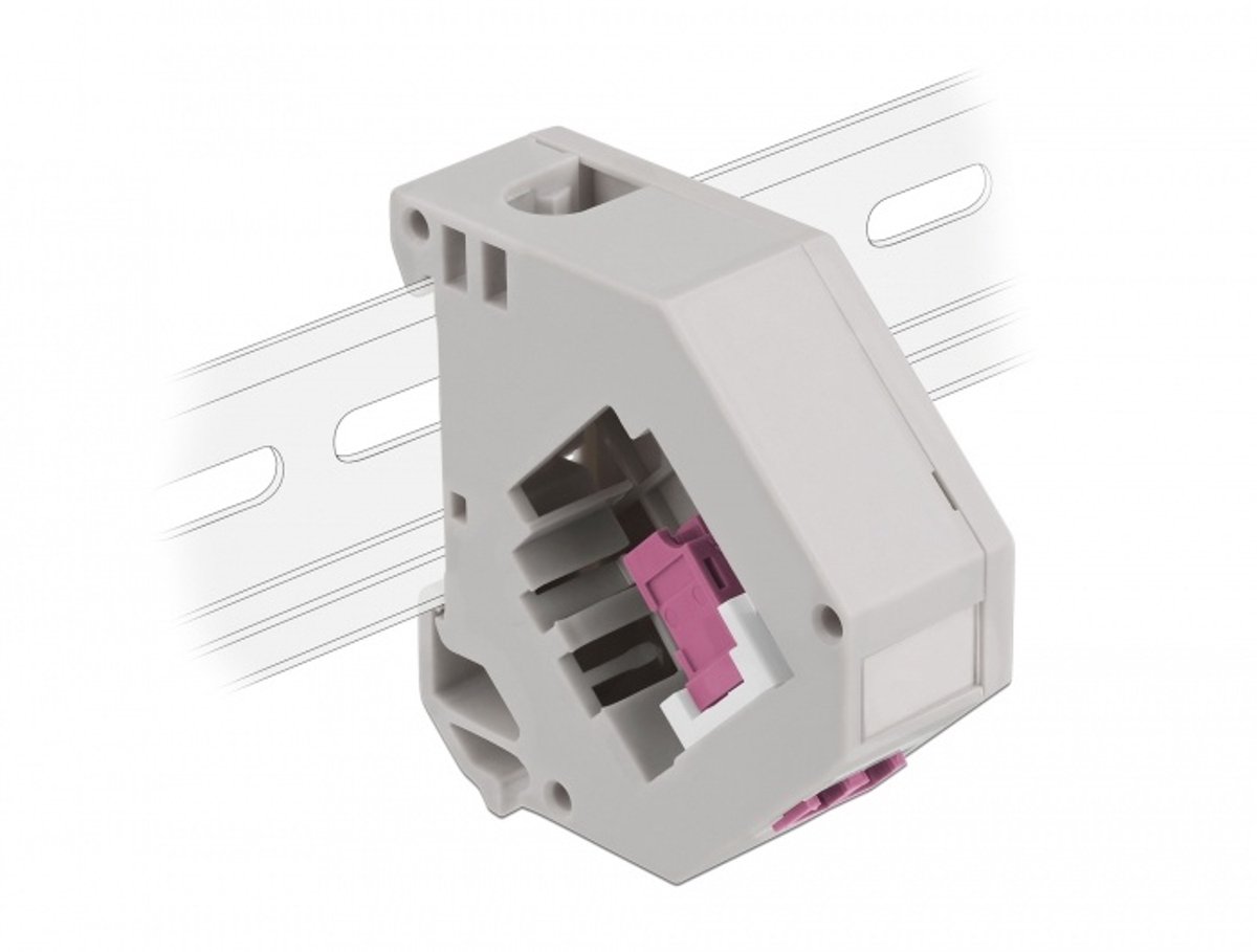 DIN RAIL -adapter met Keystone LC Duplex Vrouw naar LC Duplex vrouwelijk violet