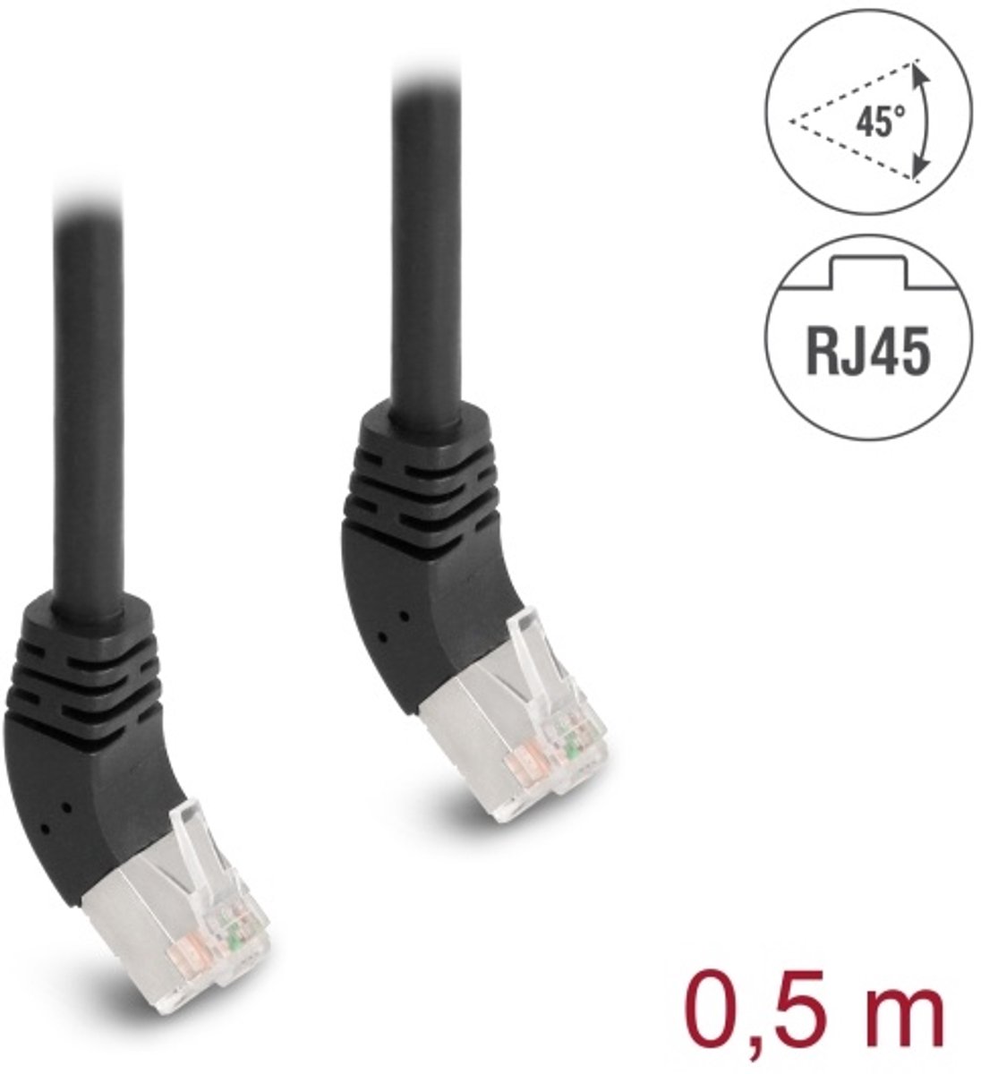 DeLOCK 80260 netwerkkabel Zwart 0,5 m Cat6a SF/UTP (S-FTP)