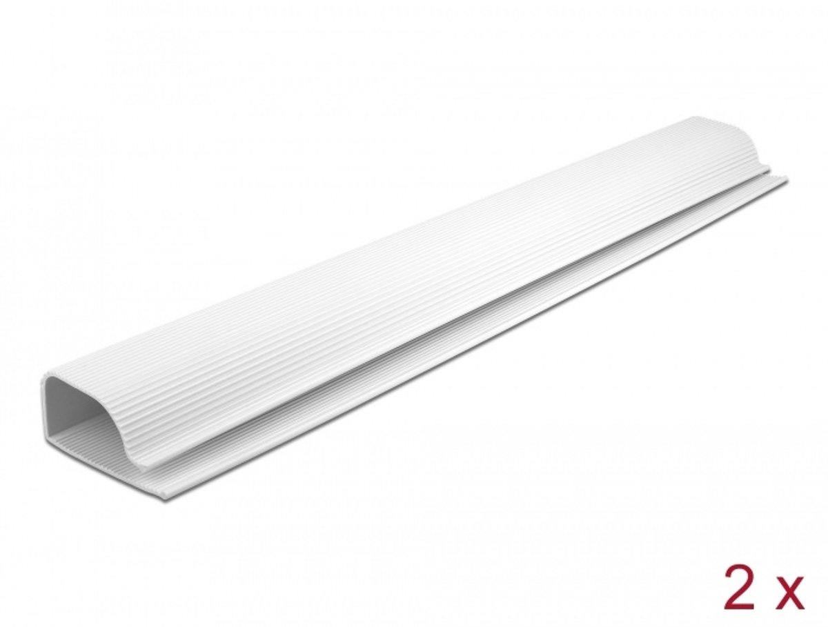 Kabelkanaal voor montage onder de tafel 63 x 28 mm - lengte 400 mm 2 stuks wit