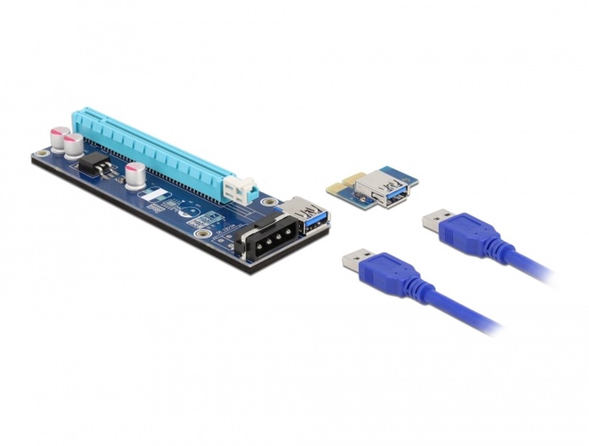 Riser -kaart PCI Express X1 tot X16 met 60 cm USB -kabel