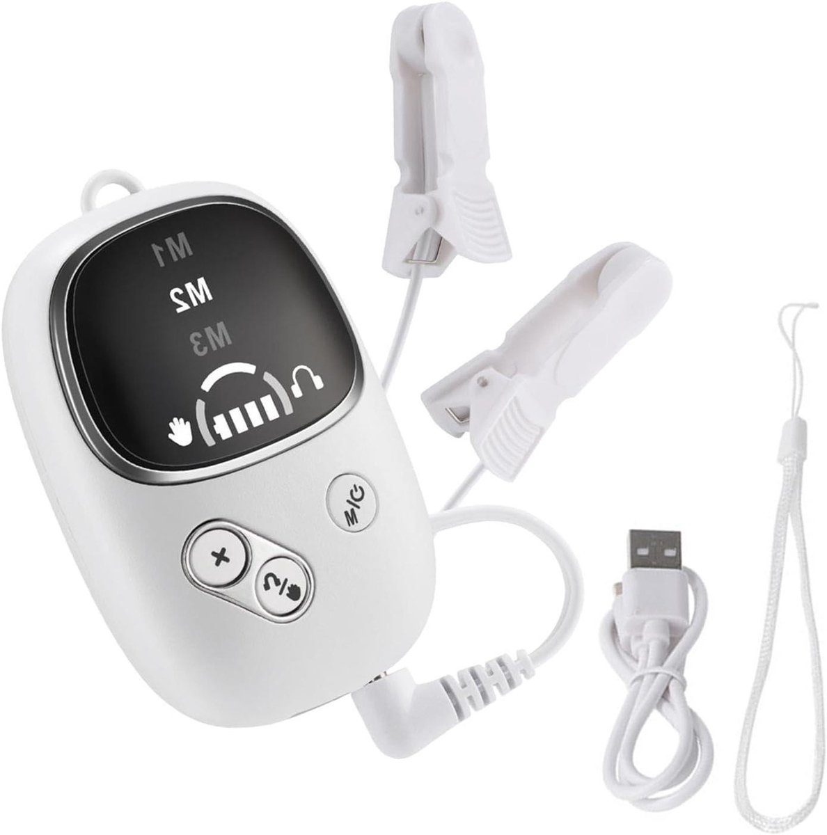 Slaaphulpmiddel - Ontspanningsapparaat - Natuurlijke Slaap - Intelligente Microstroom - 7x4.5x2 cm - Wit