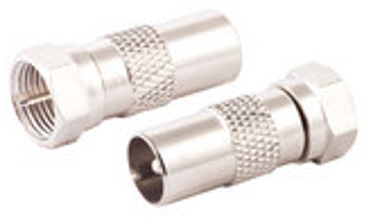 Coax plug - F-connector Adapter per stuk