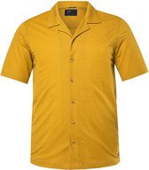 JP 1880 - Heren - overhemd FLEXNAMIC® korte mouwen Cubaanse kraag zijden look - Lichte hazelnoot - Maat 3XL