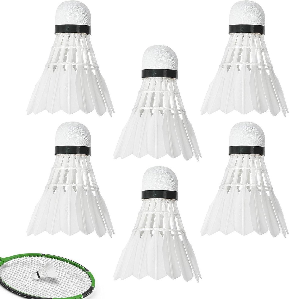 Badminton Trainingsballen - Vliegende Schijven - Sport Training - Vochtbestendige Prestaties - 6 Stuks - Wit