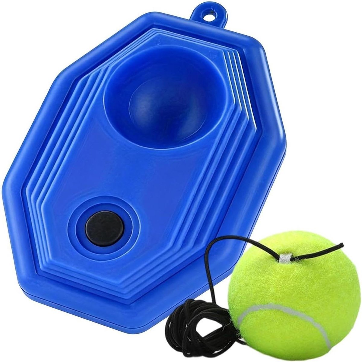 Tennistrainer Rebound Bal - Solo Tennis Training - Balcontrole Verbeteren - Anti-knoop Touwsysteem - 21.5 x 21.5 x 5.5 cm