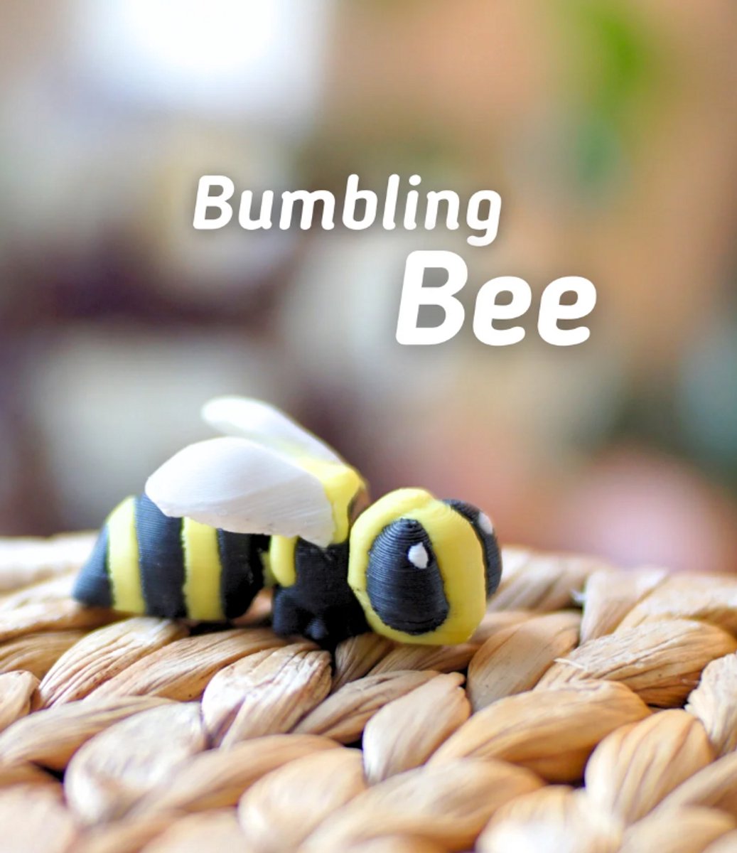 Bij 3D Print - Vera's Arts & Dice | Bumbling Bee 3D Print - Insecten - Speelgoed - Magneet - Verzamelobject - Bij Figuur - Wesp - Magnetisch - Insects - Geel Zwart Wit