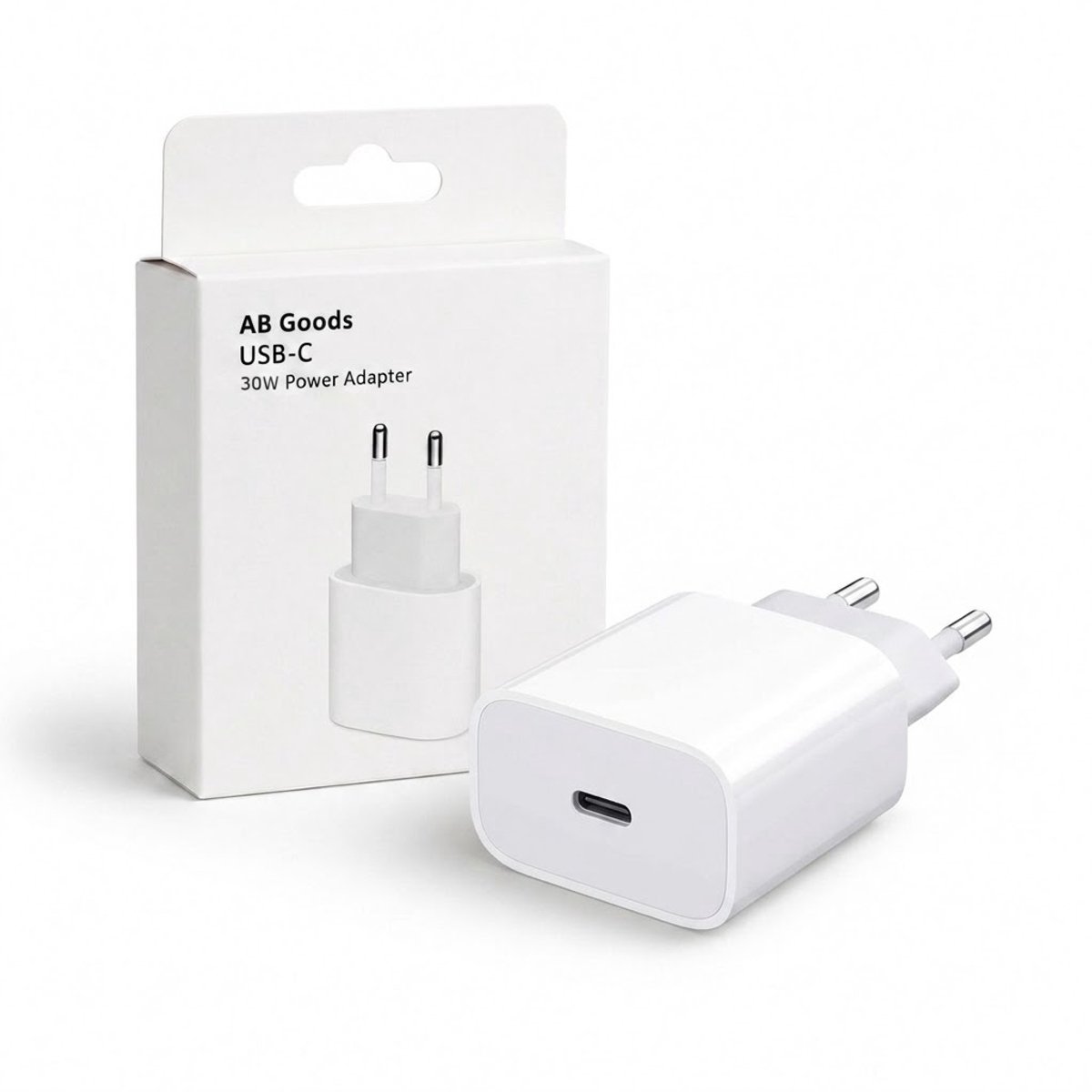 AB Goods Originele Super Oplader Adapter - USB C - 30W Snellader - Geschikt voor iPhone Oplader / Oplader iPhone - Power Adapter - MFI-Gecertificeerd - Uitsluitend te gebruiken met Apple-Toestellen