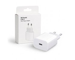 AB Goods Originele Super Oplader Adapter - USB C - 30W Snellader - Geschikt voor iPhone Oplader / Oplader iPhone - Power Adapter - MFI-Gecertificeerd
