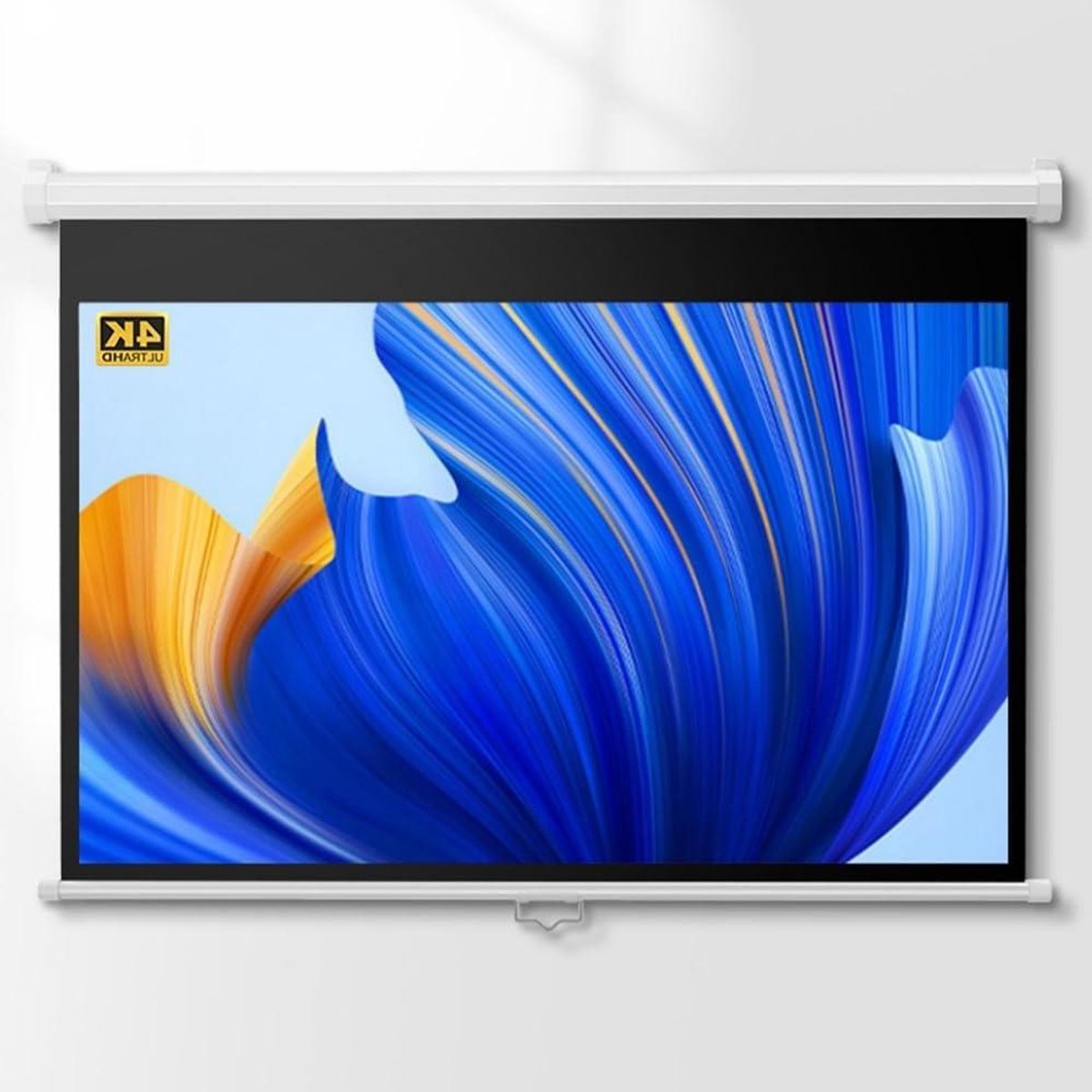 Projectiescherm Handmatig - Pull Down Scherm - Thuisbioscoop Ervaring - Automatisch Vergrendelingsmechanisme - 72 Inch 16:9 - Wit